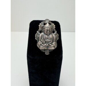 Sterling Silver Buddha Ring Size 6 Vintage Spiritual Protection Jewelry Rare